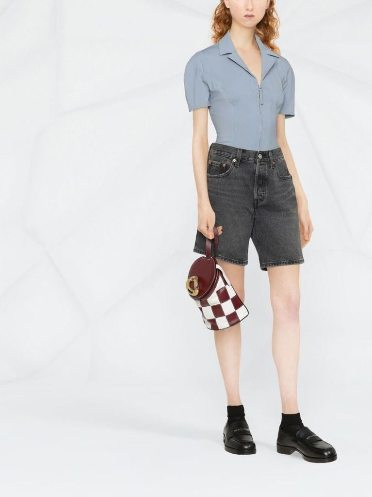 Black Mid-rise Denim Shorts
