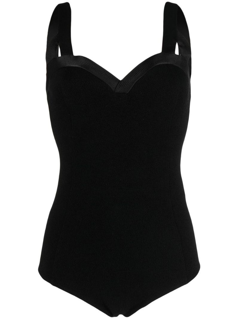 Black Sweetheart Neck Bodysuit
