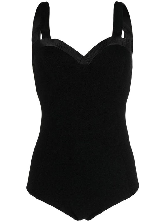 Black Sweetheart Neck Bodysuit