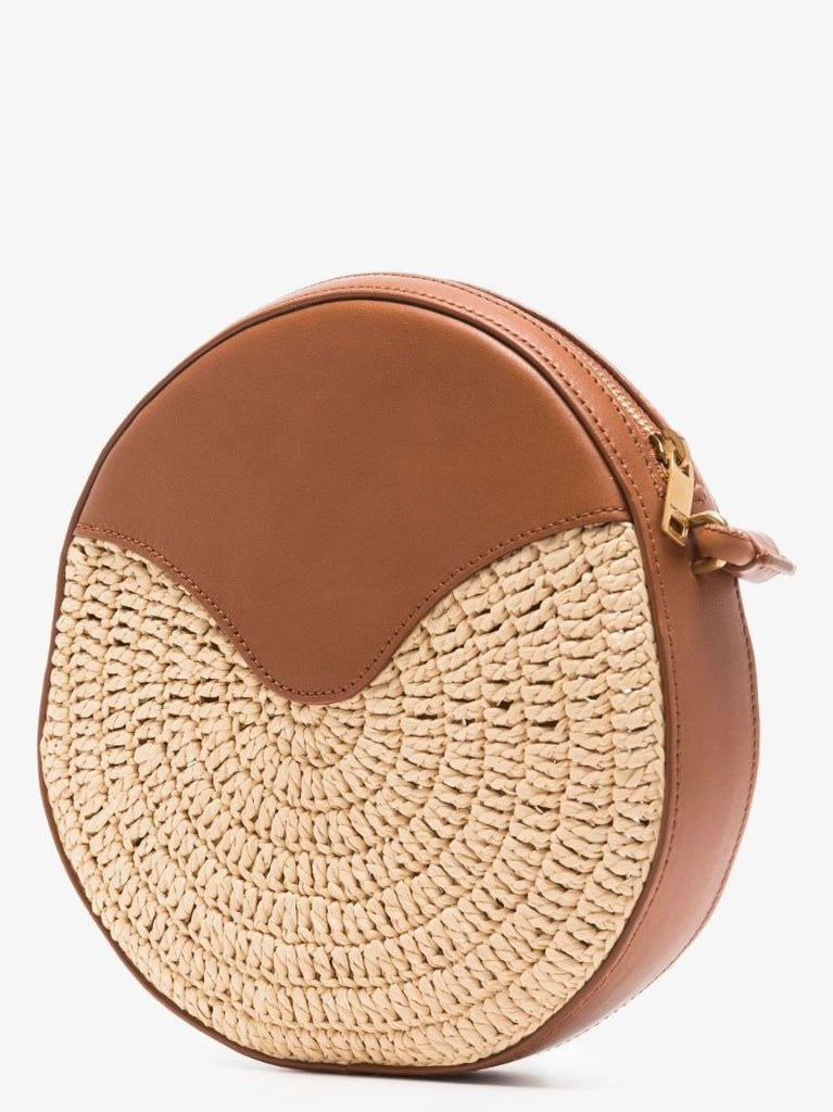 Neutral Sac Rond Mini Raffia Shoulder Bag