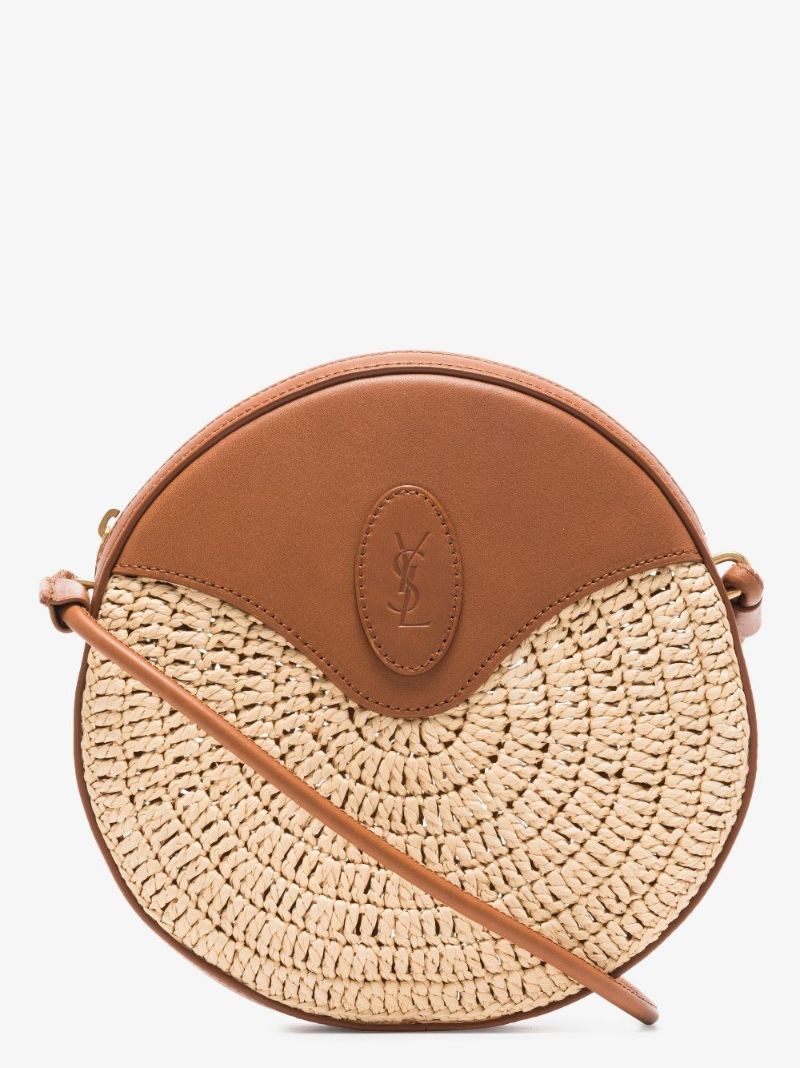 Neutral Sac Rond Mini Raffia Shoulder Bag