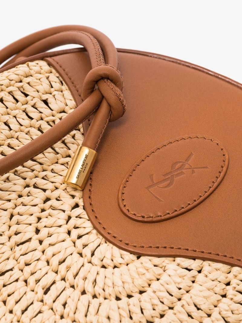 Neutral Sac Rond Mini Raffia Shoulder Bag