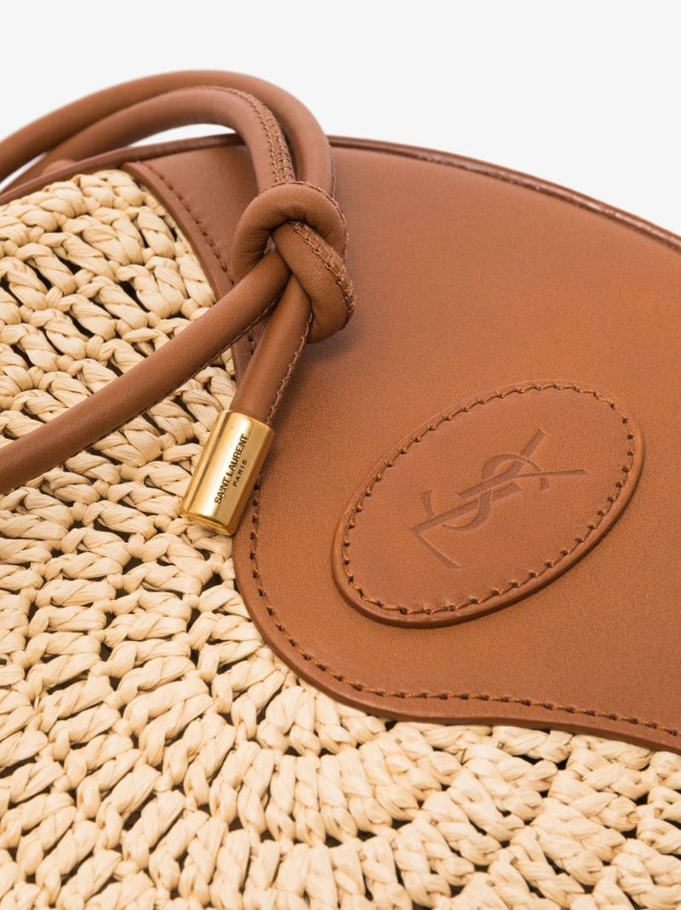 Neutral Sac Rond Mini Raffia Shoulder Bag
