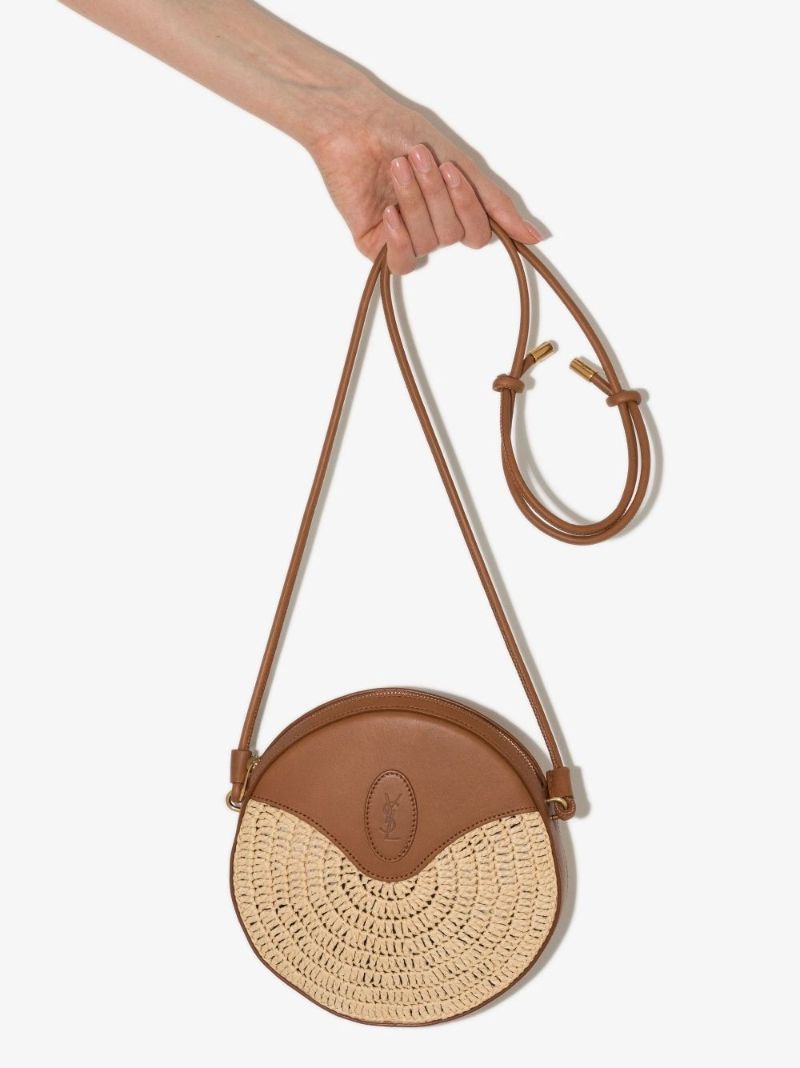 Neutral Sac Rond Mini Raffia Shoulder Bag