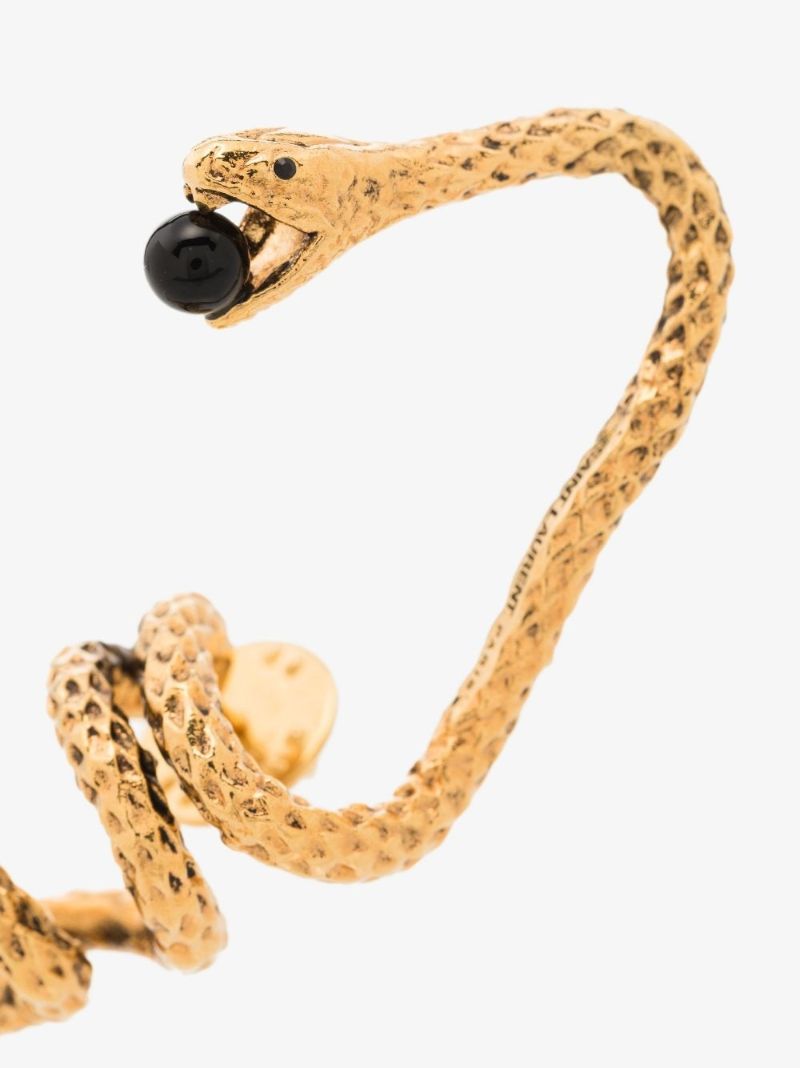 Gold Tone Brass Snake Brooch