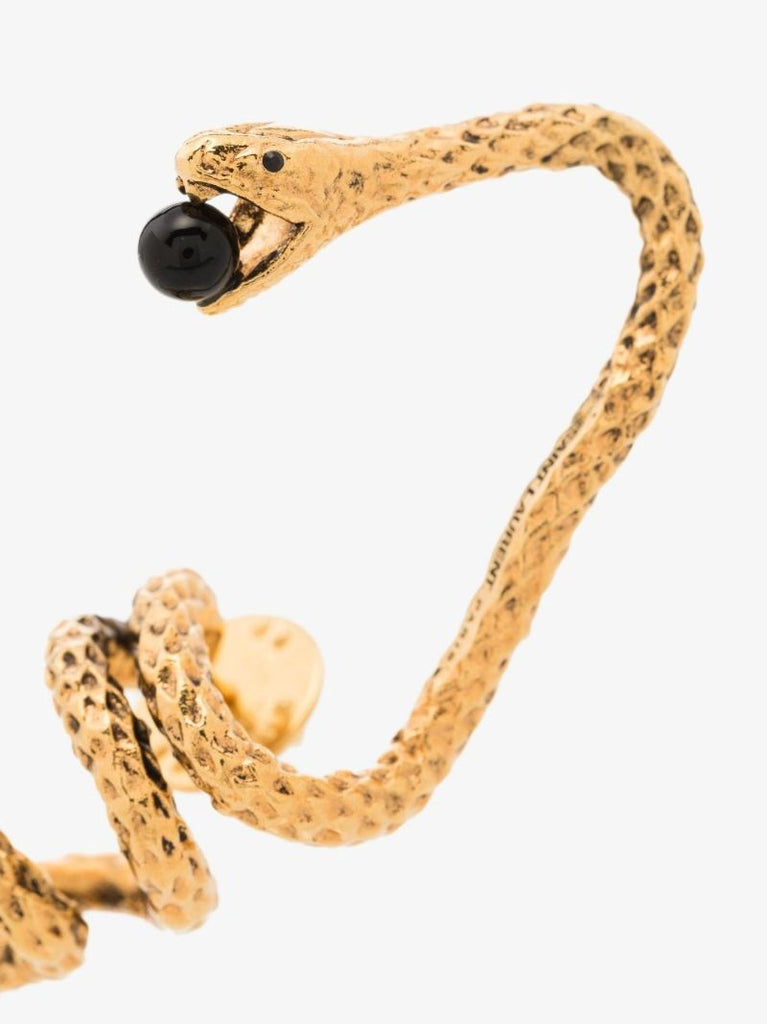 Gold Tone Brass Snake Brooch