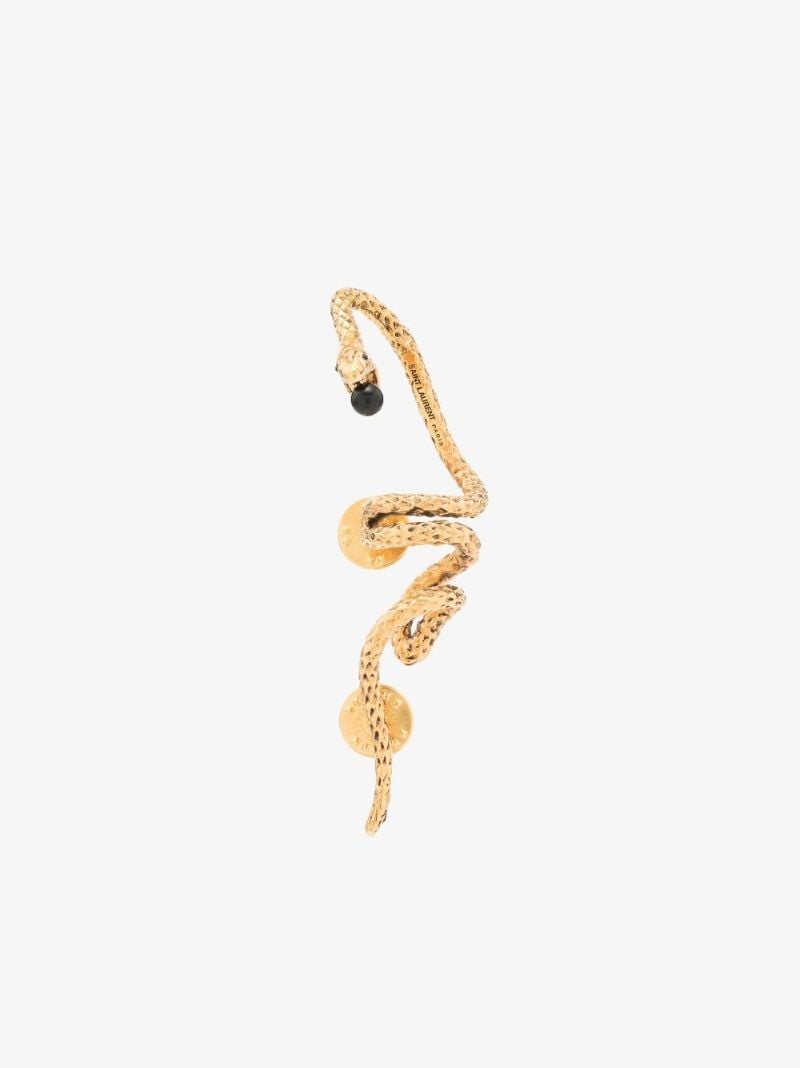 Gold Tone Brass Snake Brooch