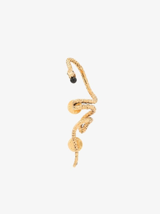 Gold Tone Brass Snake Brooch