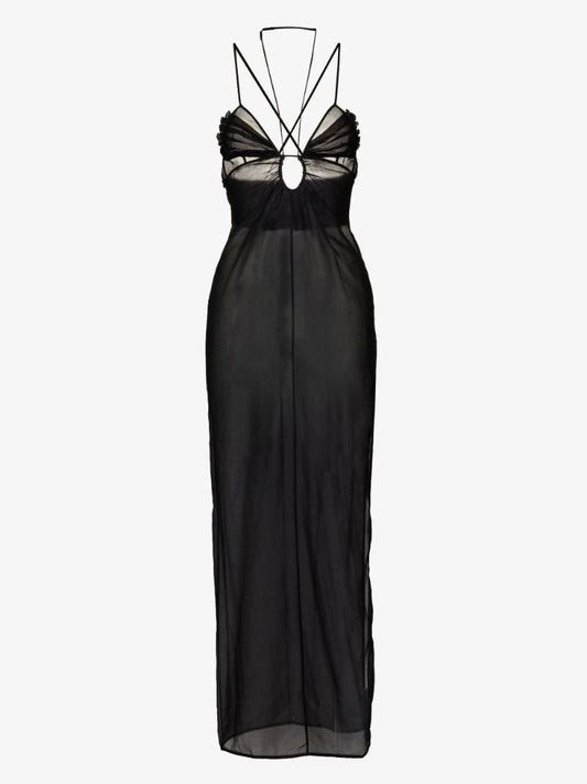 Black Keyhole Detail Maxi Dress