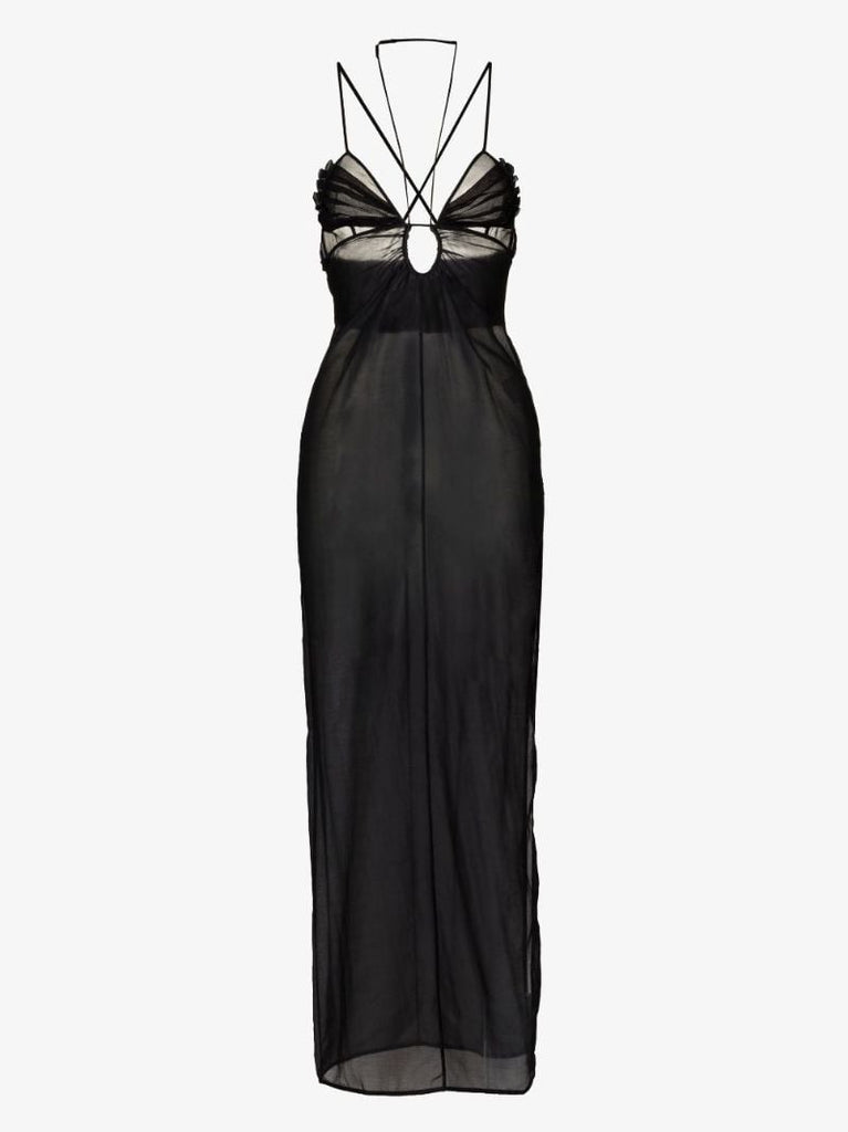 Black Keyhole Detail Maxi Dress