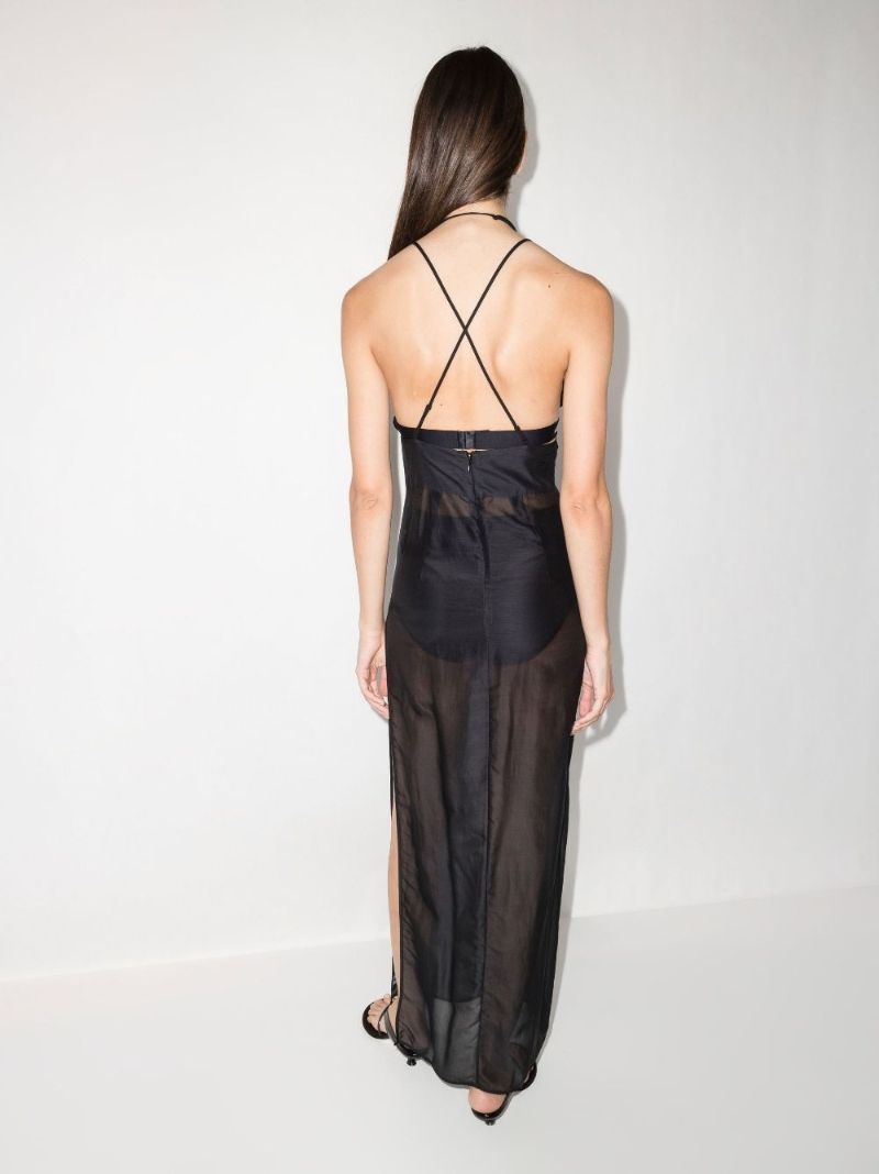 Black Keyhole Detail Maxi Dress