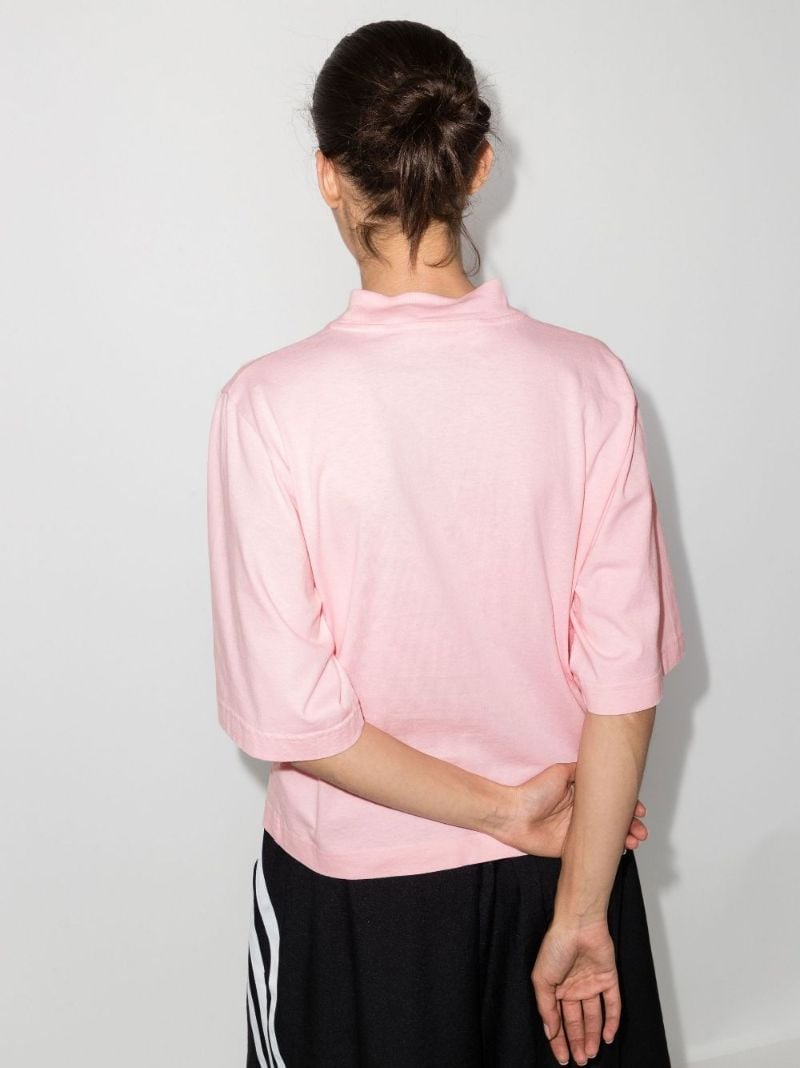 Pink Bear Print Cropped T-shirt