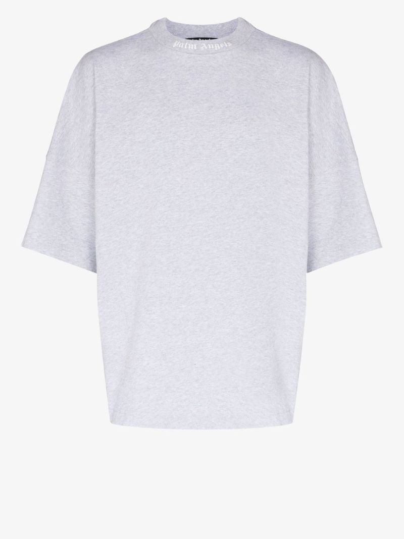 Grey Core Classic Logo Print Cotton T-shirt