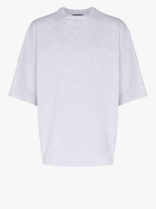 Grey Core Classic Logo Print Cotton T-shirt