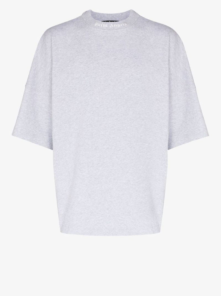 Grey Core Classic Logo Print Cotton T-shirt