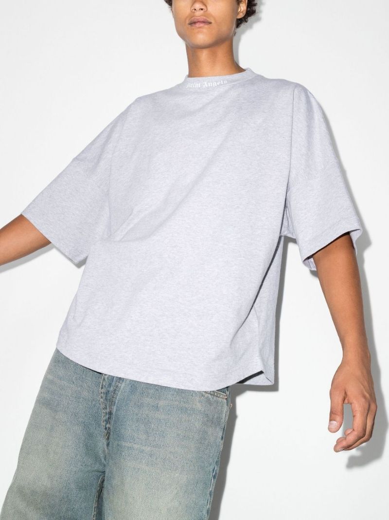 Grey Core Classic Logo Print Cotton T-shirt
