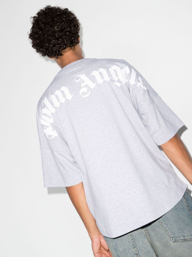 Grey Core Classic Logo Print Cotton T-shirt