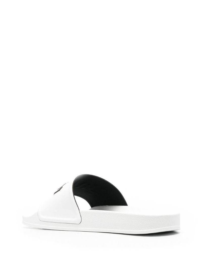 White Logo Rubber Slides