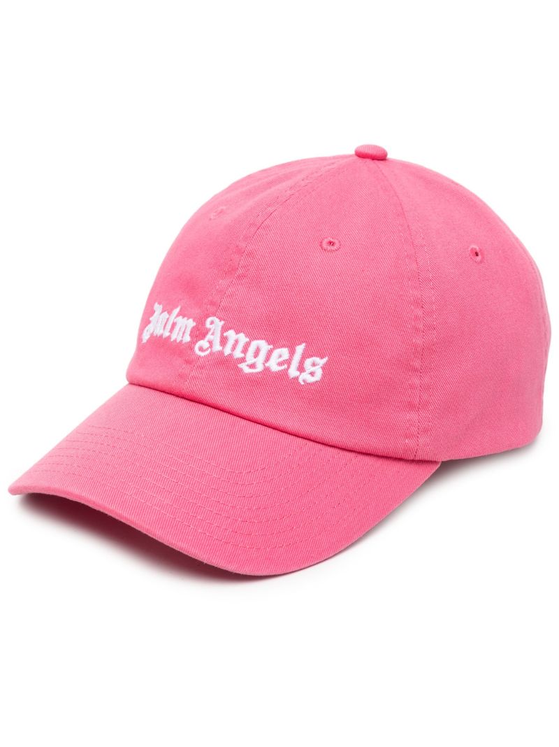Pink Embroidered Logo Cotton Baseball Cap