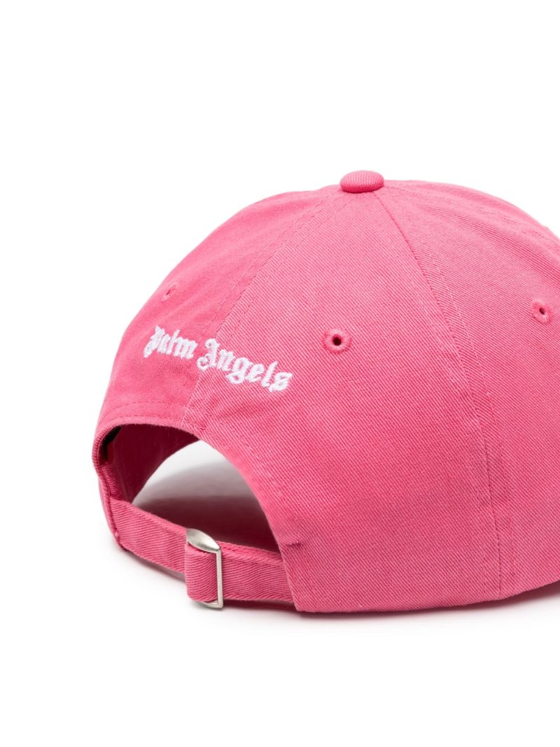 Pink Embroidered Logo Cotton Baseball Cap
