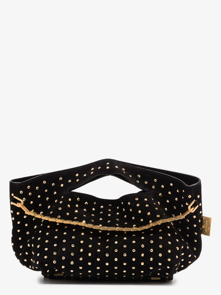 Black Fortune Small Suede Shoulder Bag