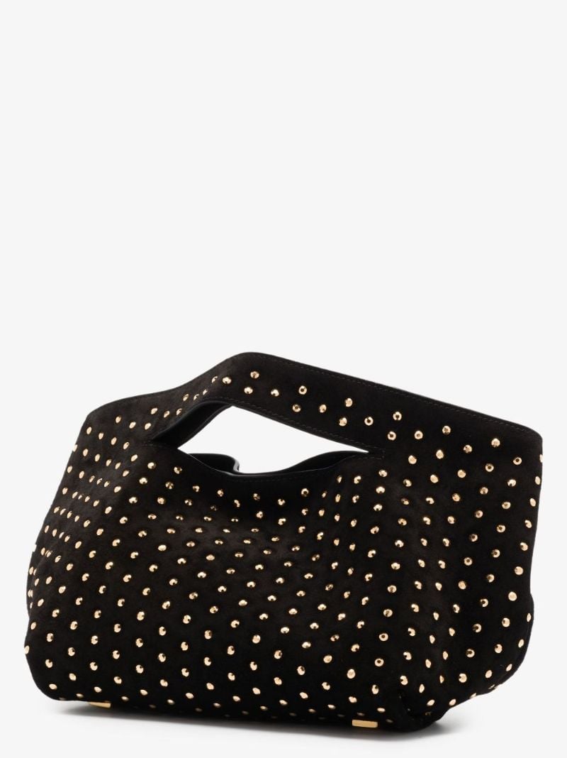 Black Fortune Small Suede Shoulder Bag