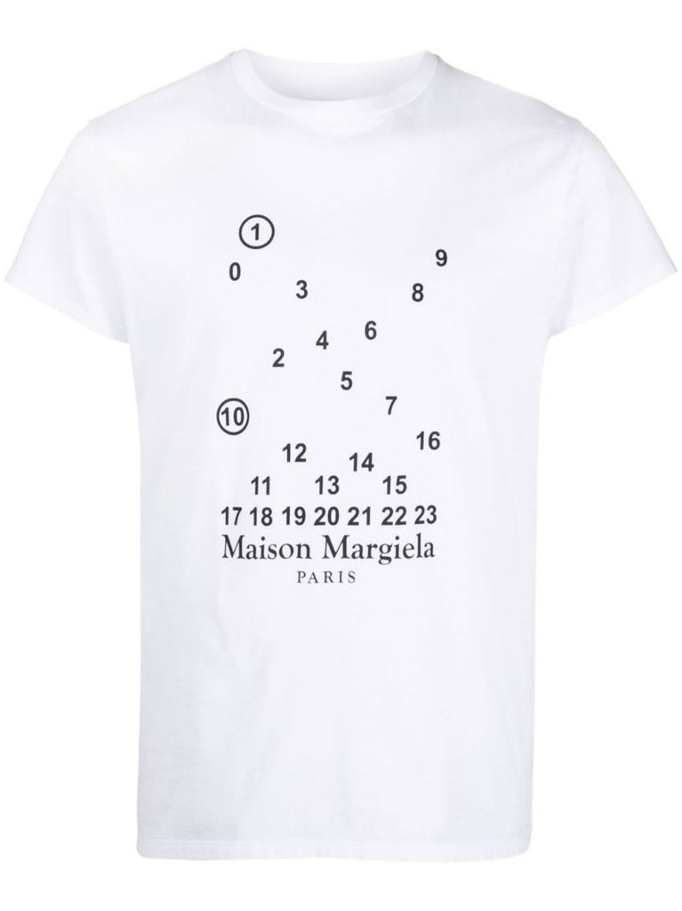 White Logo Print Cotton T-shirt