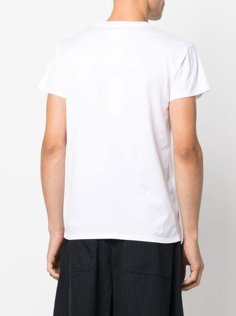 White Logo Print Cotton T-shirt