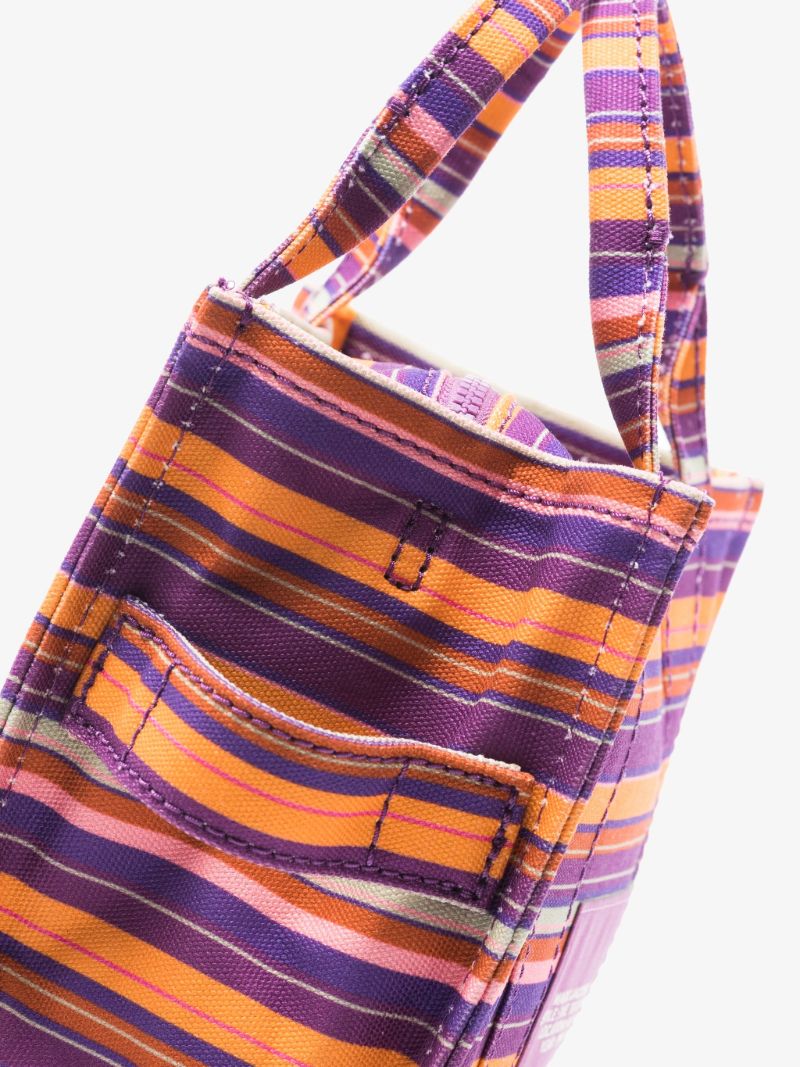 Purple Traveller Mini Striped Canvas Tote Bag