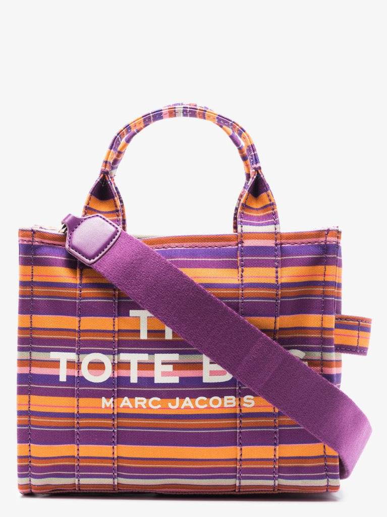 Purple Traveller Mini Striped Canvas Tote Bag