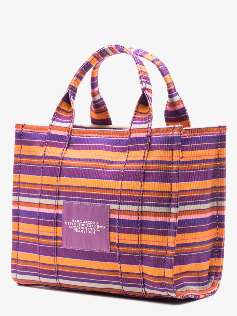 Purple Traveller Mini Striped Canvas Tote Bag