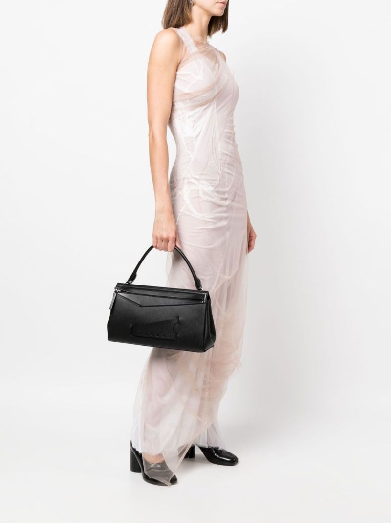 Black Snatched Classique Leather Tote Bag