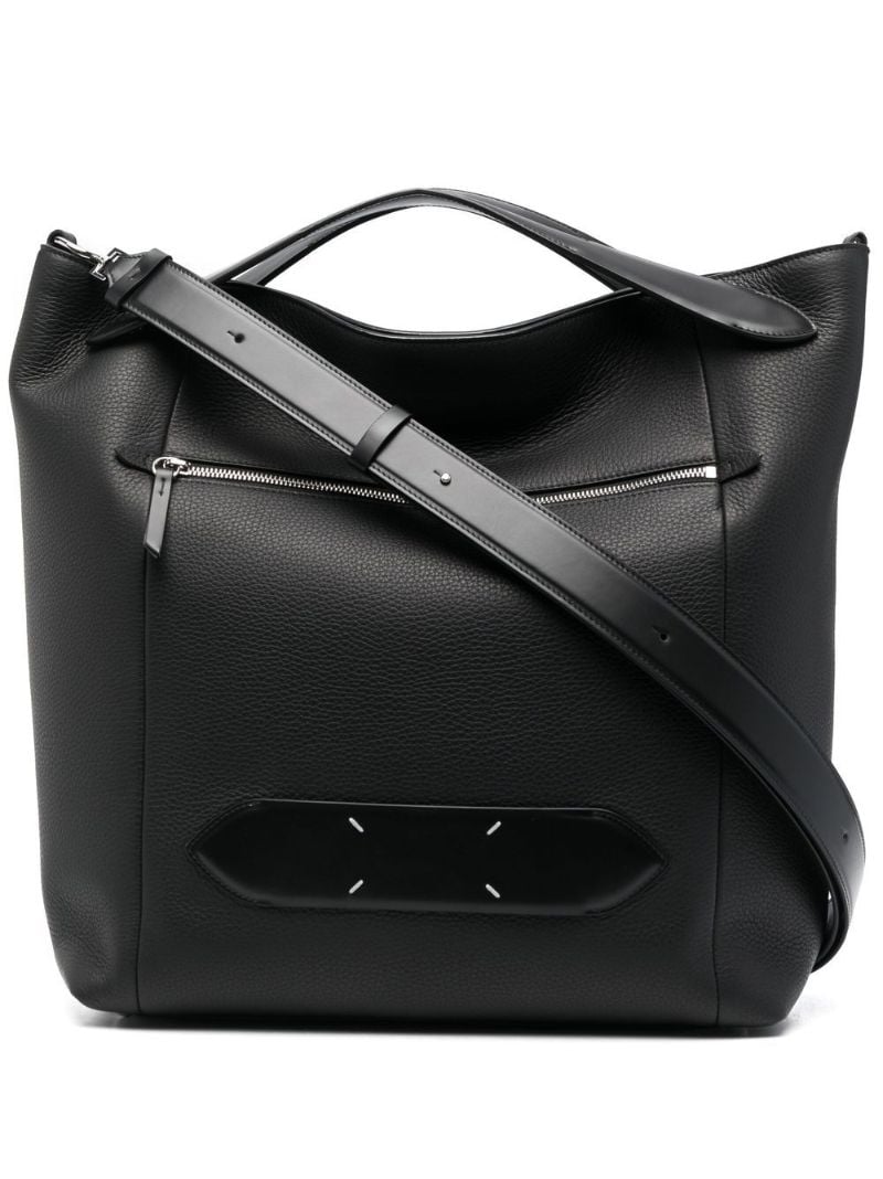 Black Soft 5ac Leather Tote Bag
