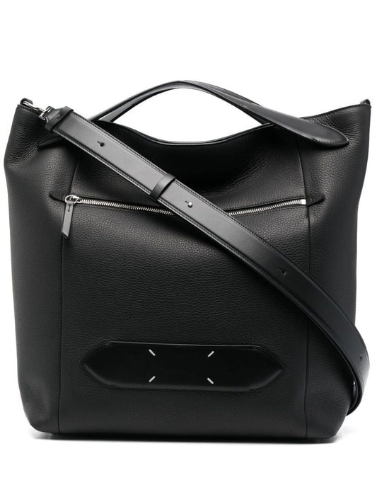 Black Soft 5ac Leather Tote Bag