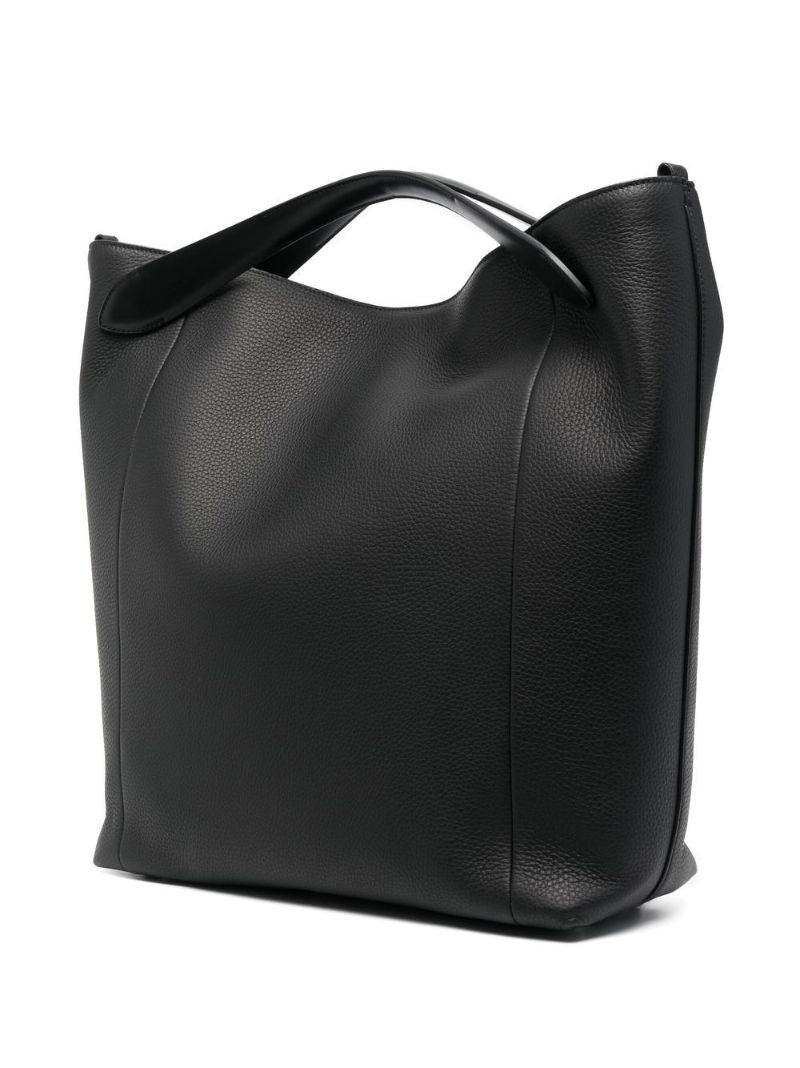 Black Soft 5ac Leather Tote Bag