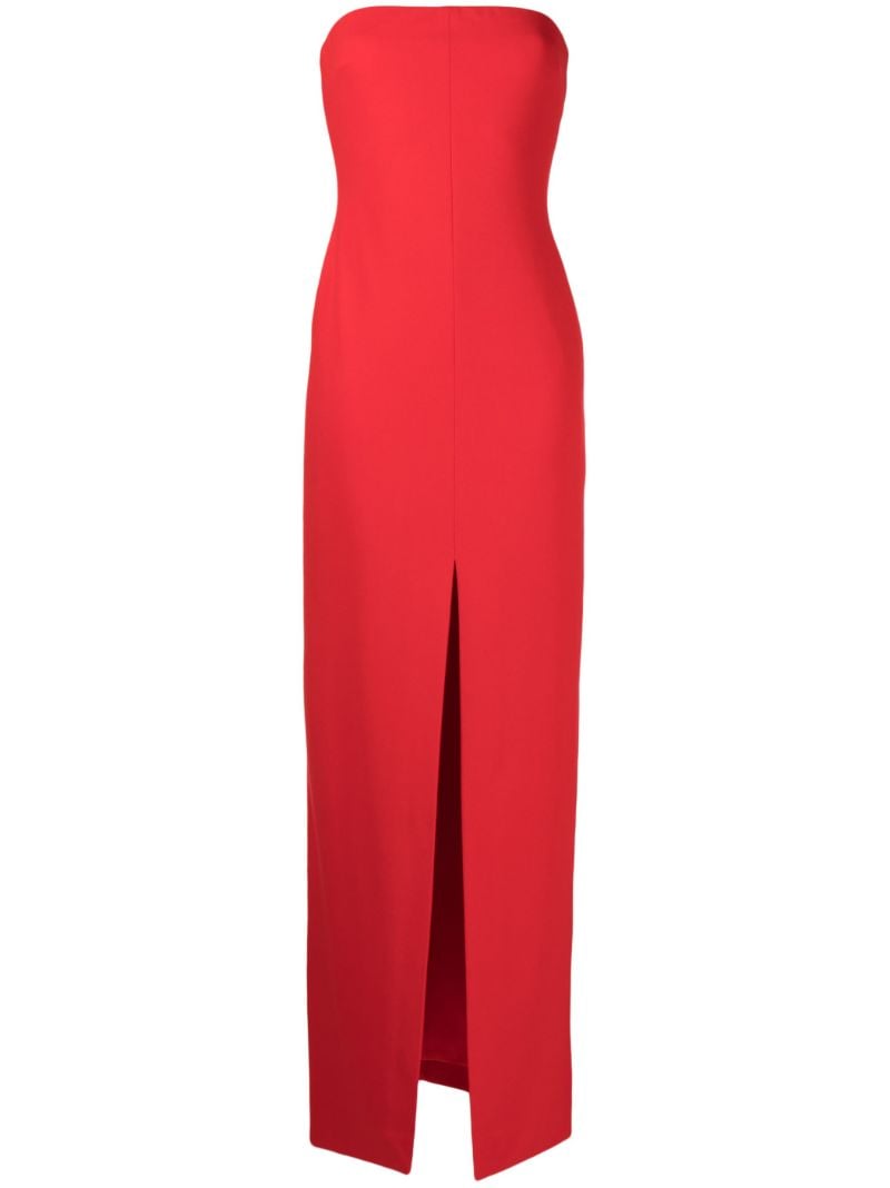 Red Bysha Strapless Gown