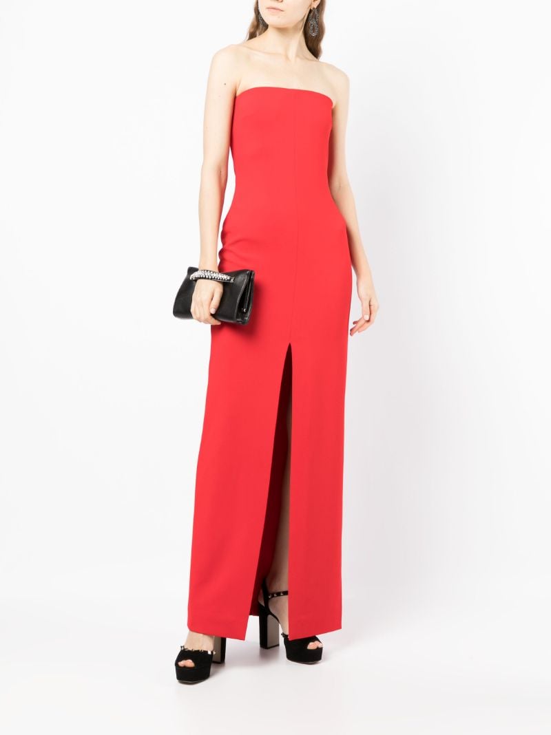 Red Bysha Strapless Gown