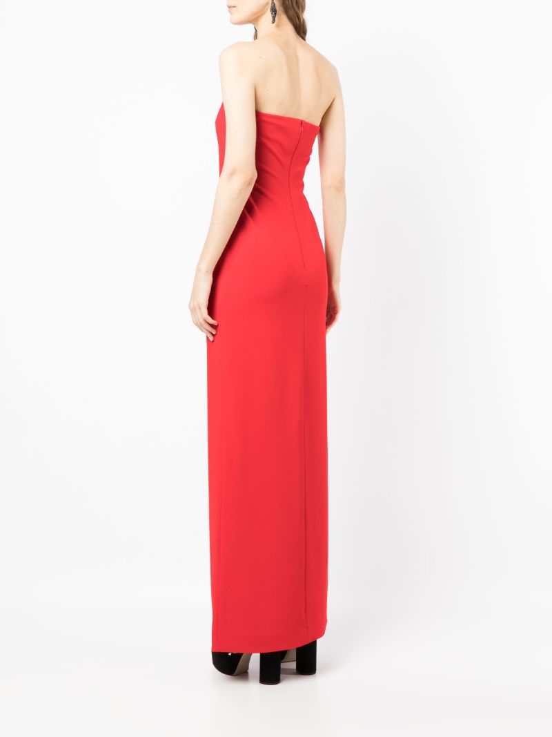 Red Bysha Strapless Gown