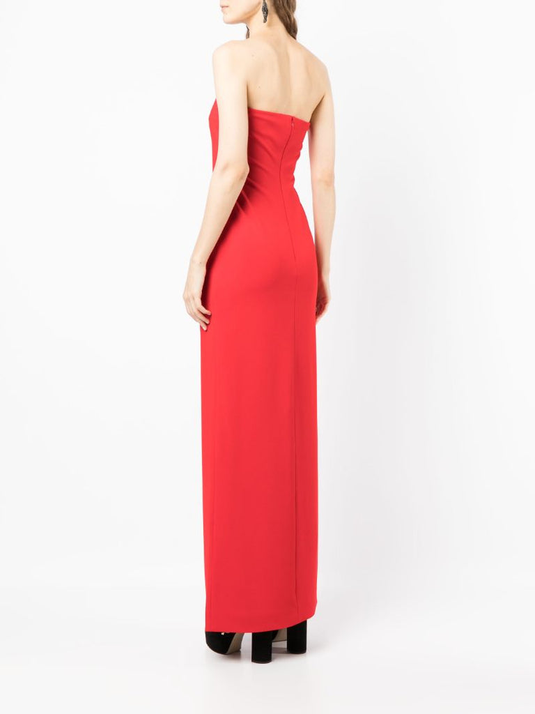 Red Bysha Strapless Gown
