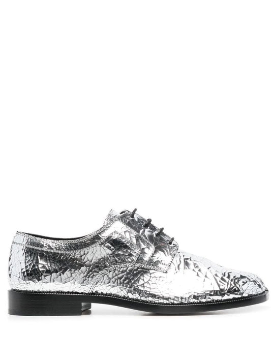 Silver Tabi Mirrored Leather Brogues