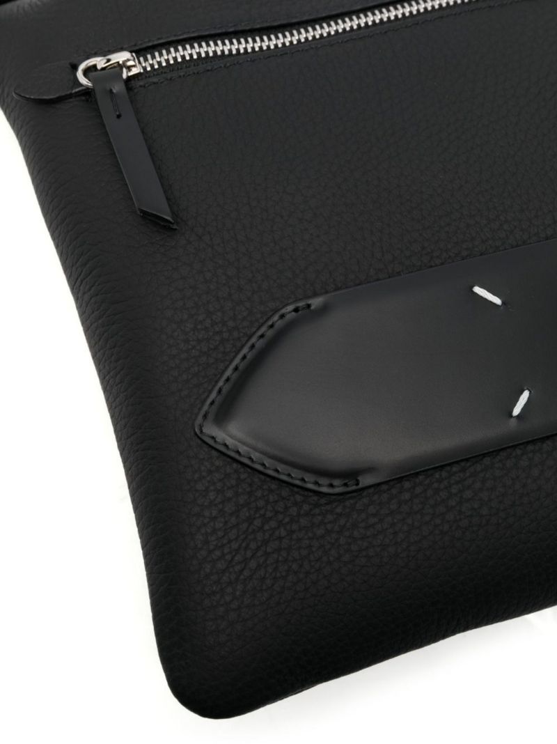 Black Asymmetric Leather Shoulder Bag