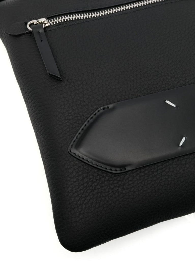 Black Asymmetric Leather Shoulder Bag