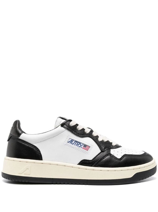 White Medalist Leather Sneakers