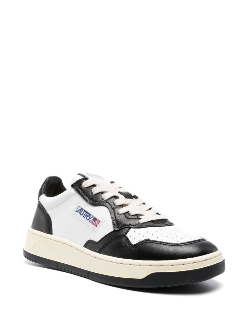 White Medalist Leather Sneakers