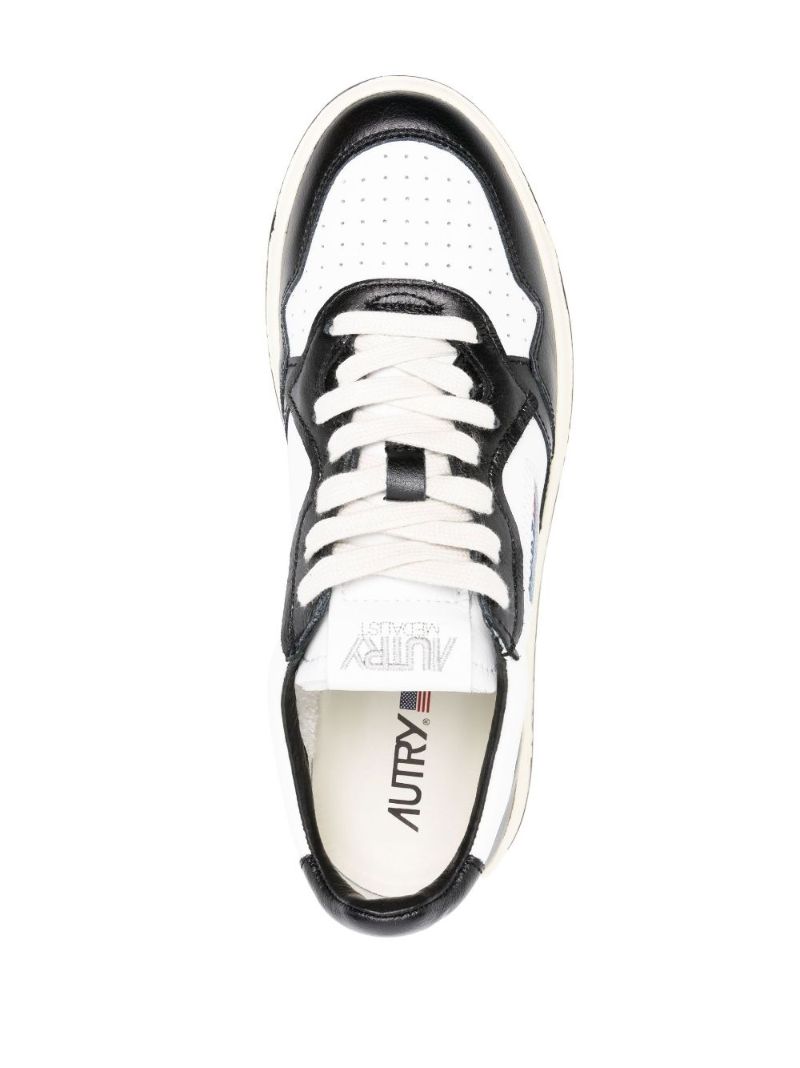 White Medalist Leather Sneakers