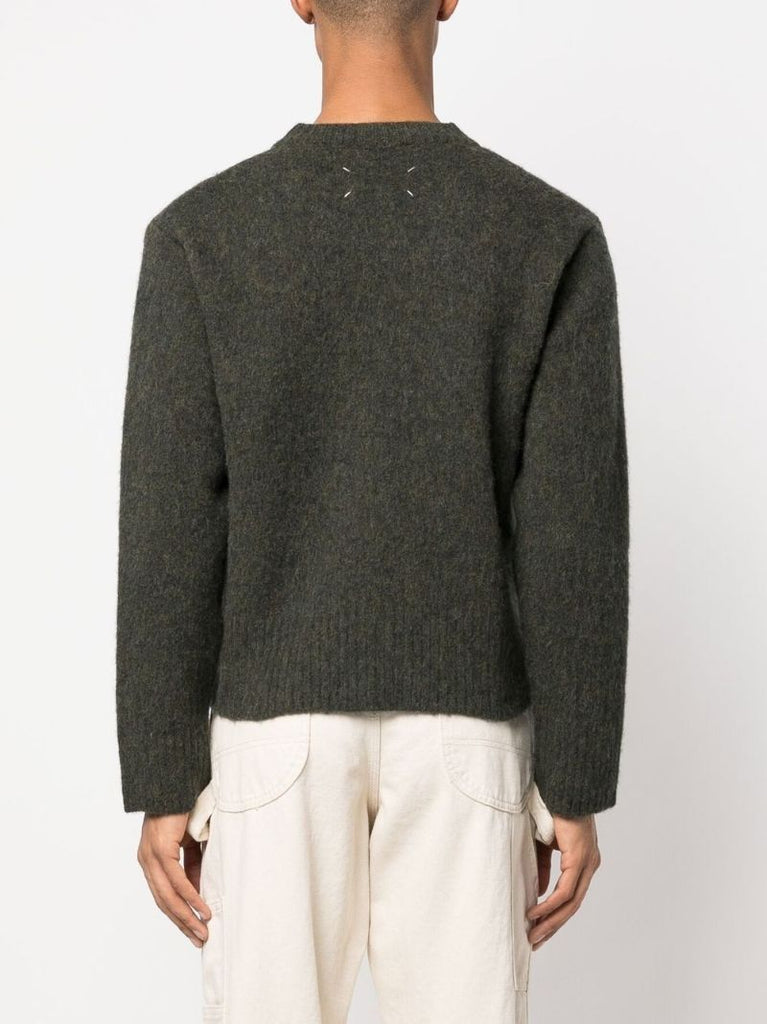 Green V-neck Wool Jumper