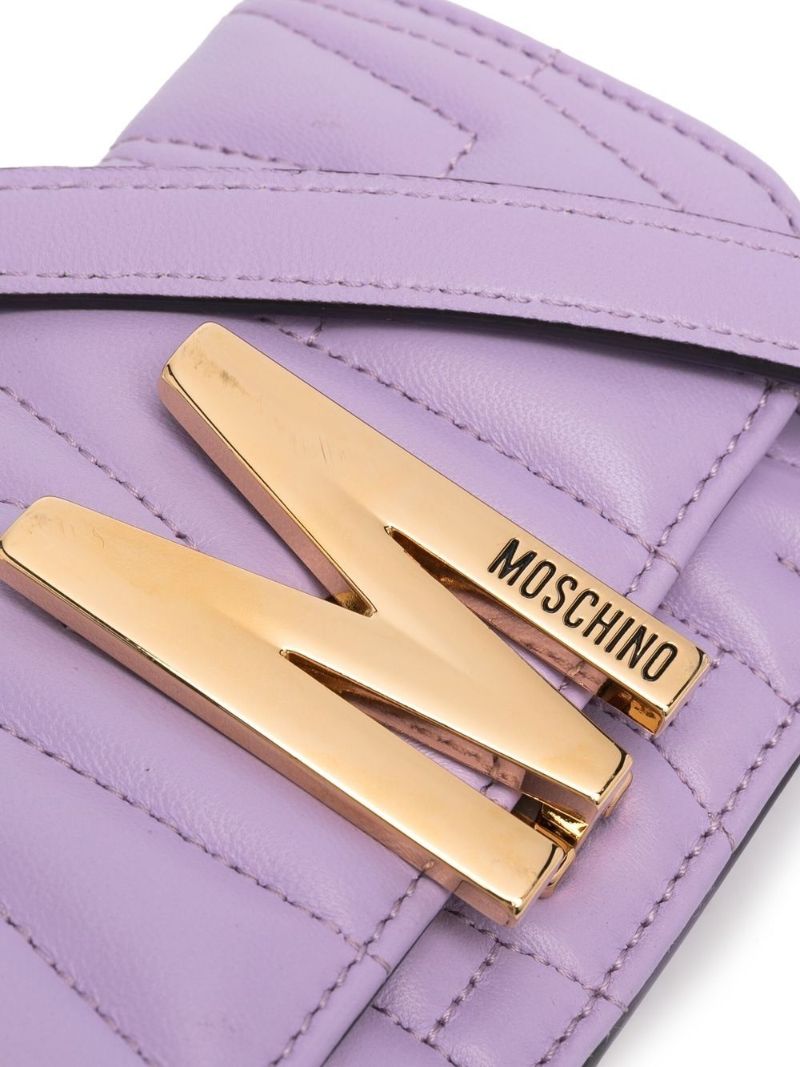 Purple Quilted Leather Cross Body Bag