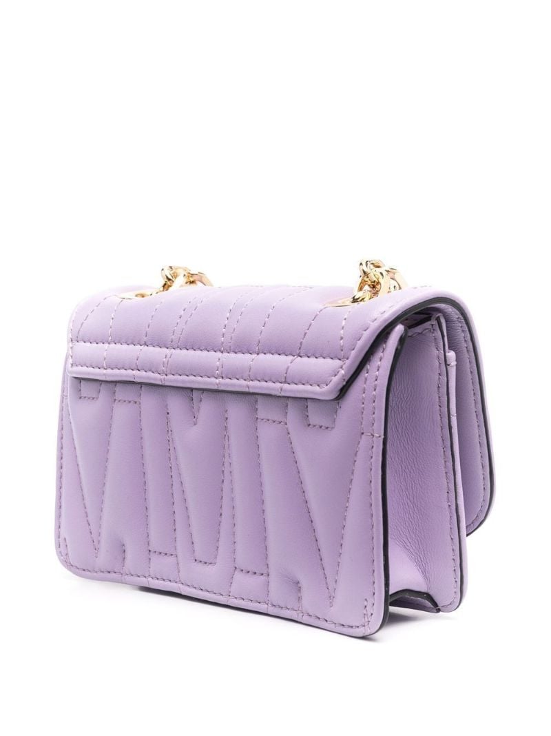 Purple Quilted Leather Cross Body Bag