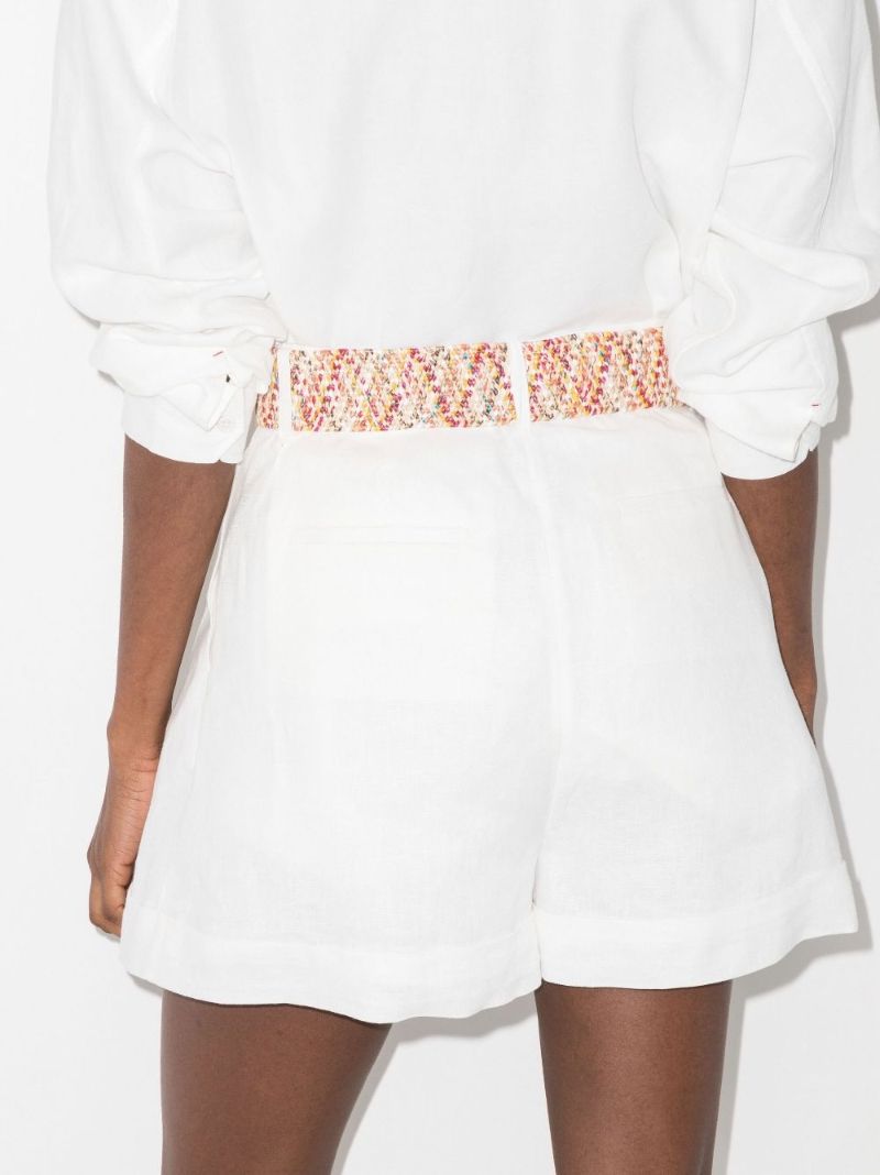 Anneke Belted High Waist Linen Shorts