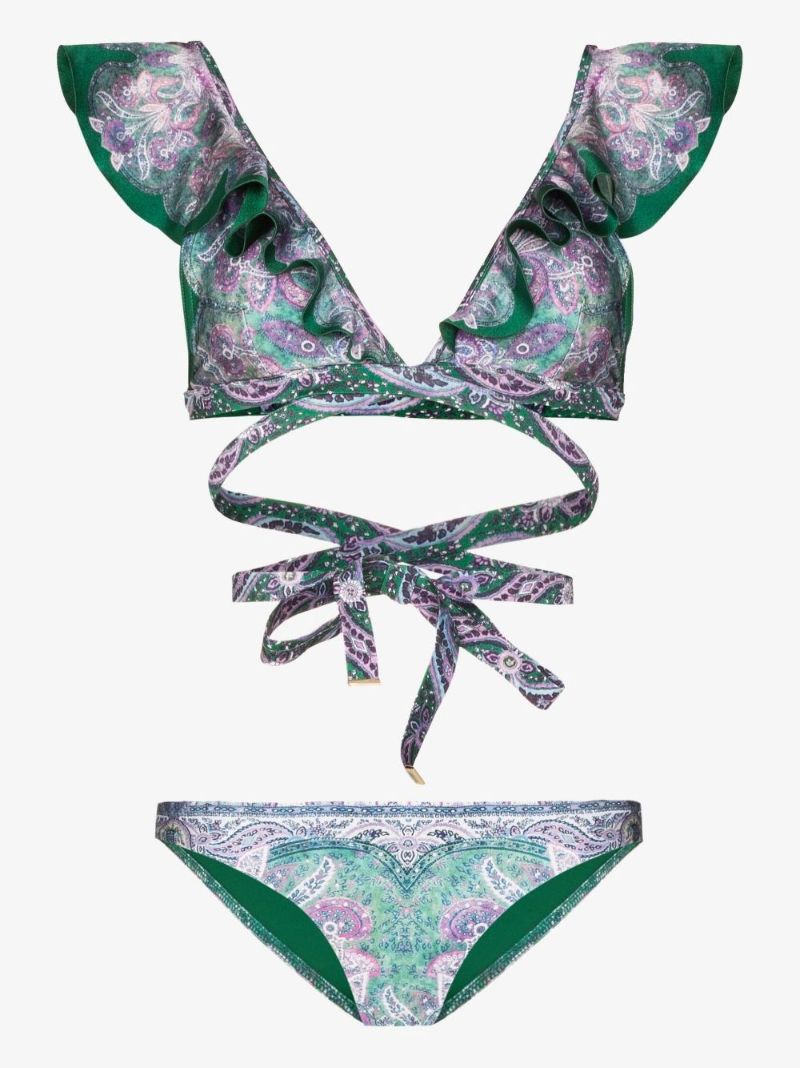 Anneke Ruffled Paisley Print Bikini